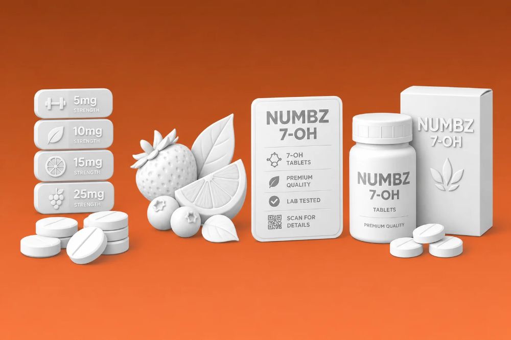 Numbz 7-OH Brand Overview: Tablet Strengths, Flavors, Labels & Packaging - 7OH.com