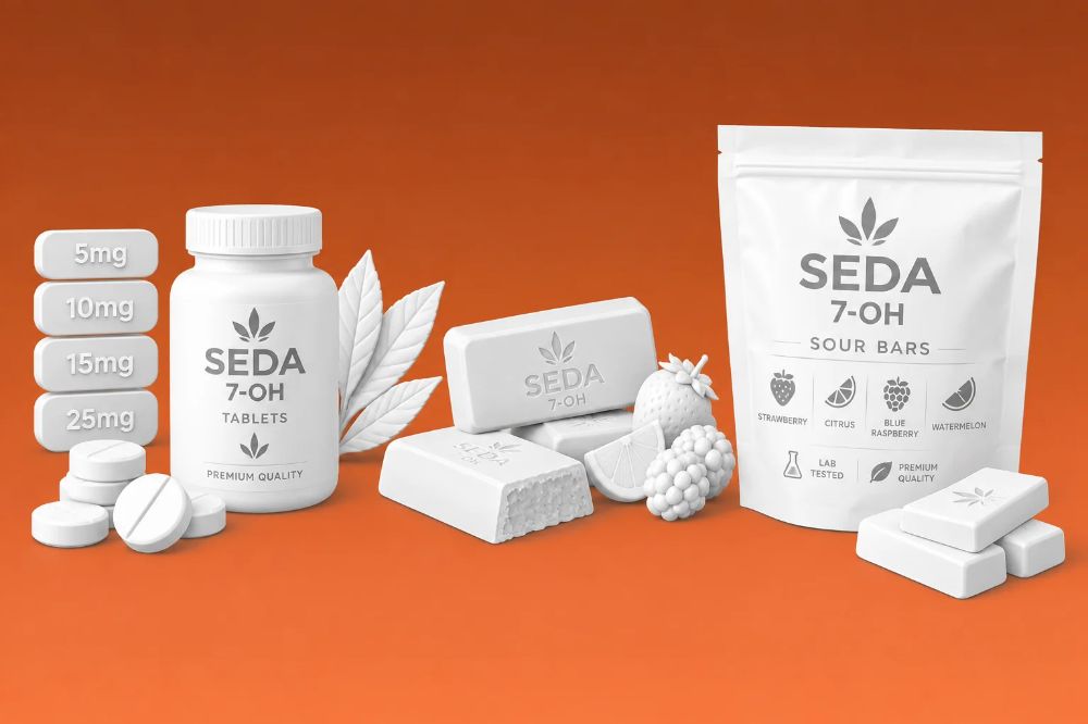 Seda 7-OH Brand Overview: Tablet Strengths, Seda Bars, Flavors & Labels - 7OH.com
