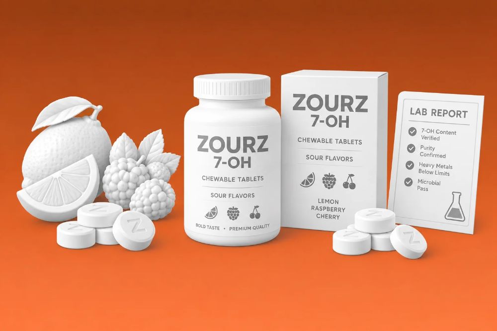 Zourz 7-OH Brand Overview: Chewable Tablets, Sour Flavors, Labels & Lab Reports - 7OH.com