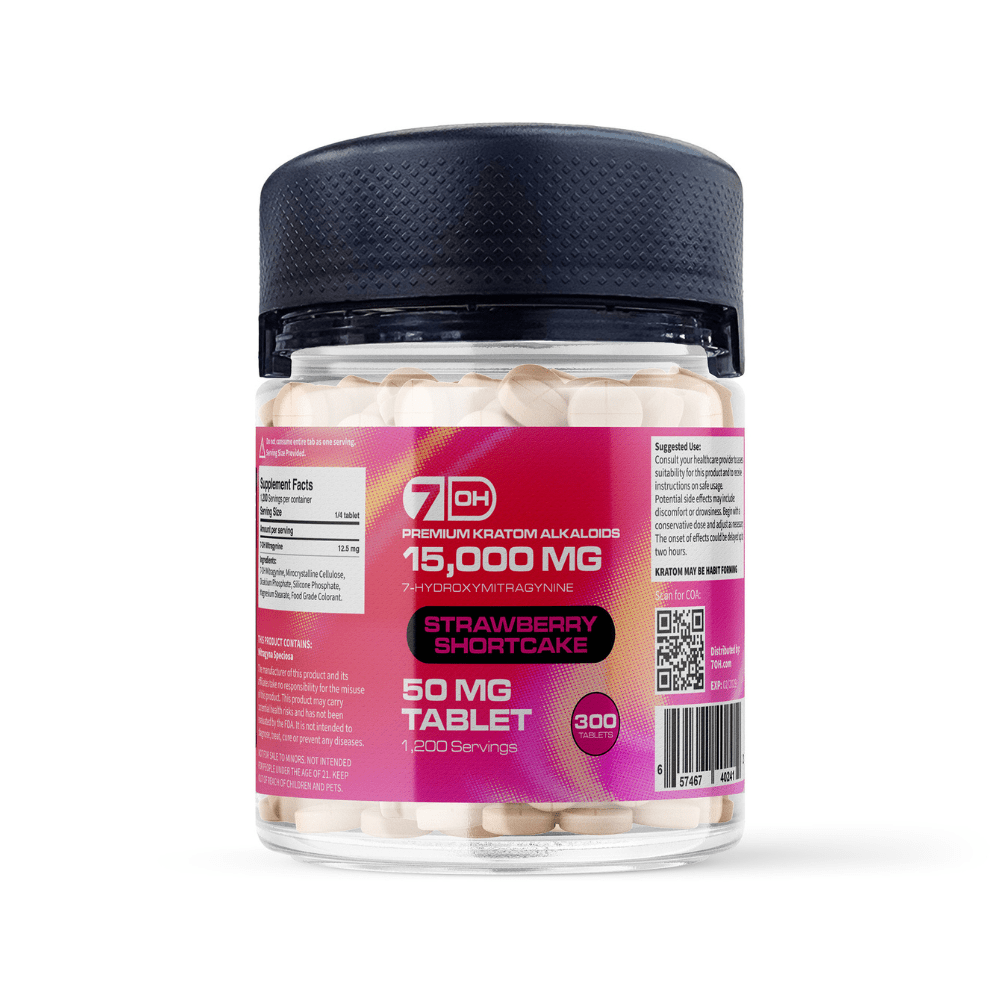 7OH.com Premium Kratom Alkaloid Tablets (15000mg - 300 Count) - 7OH.com
