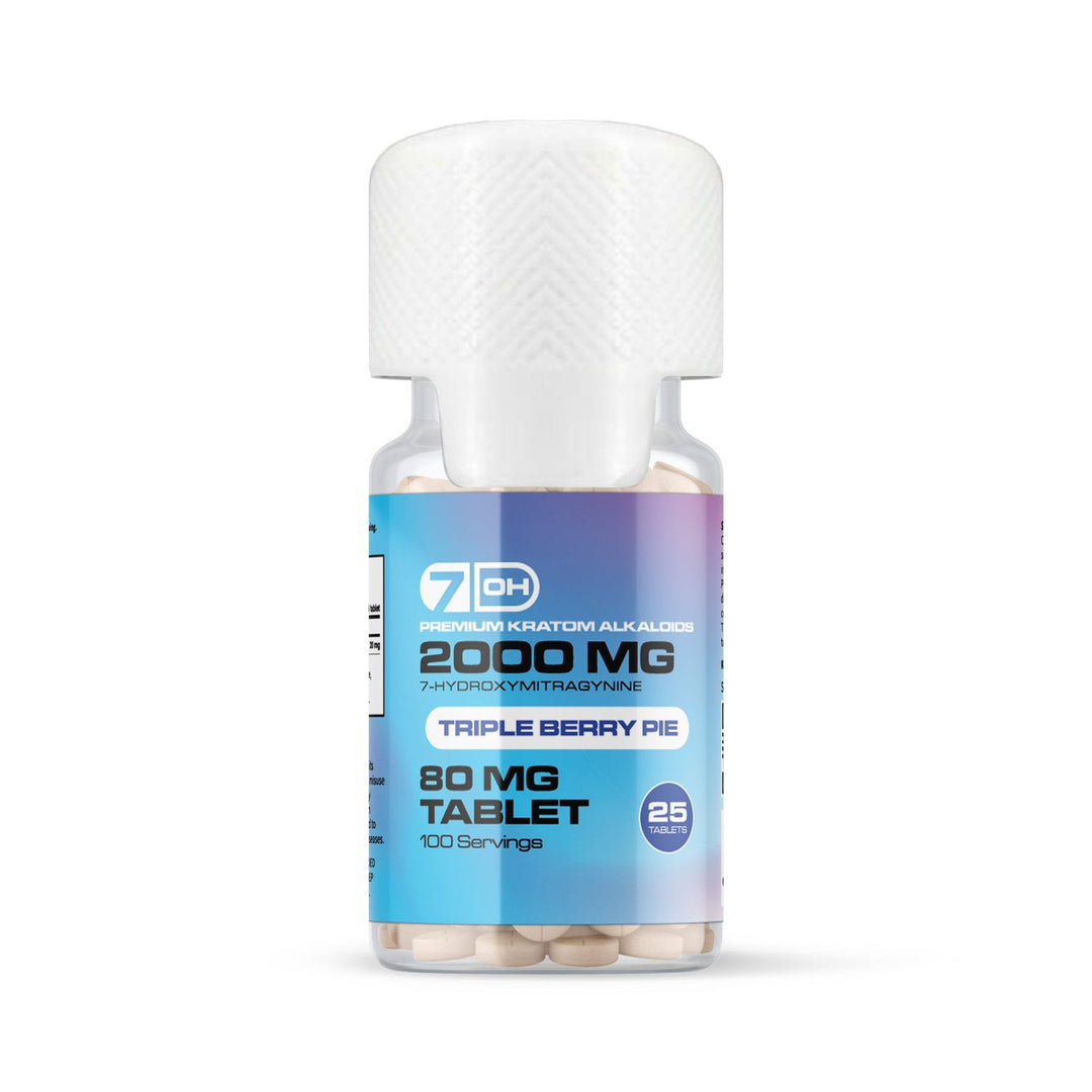 7OH.com Premium Kratom Alkaloid Tablets (2000mg - 25 Count) - 7OH.com