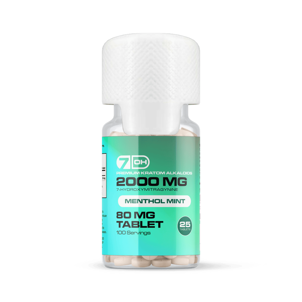 7OH.com Premium Kratom Alkaloid Tablets (2000mg - 25 Count) | BOX OF 10 - 7OH.com