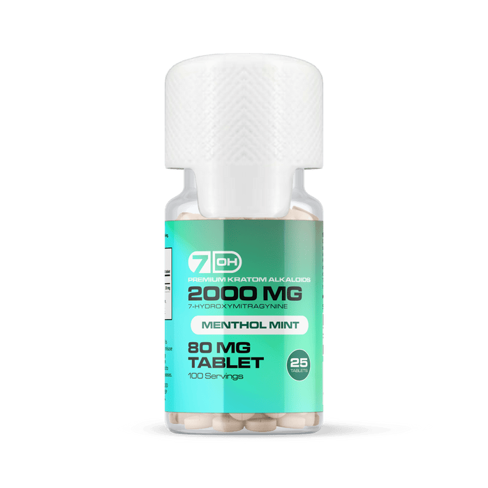 7OH.com Premium Kratom Alkaloid Tablets (2000mg - 25 Count) | BOX OF 10 - 7OH.com