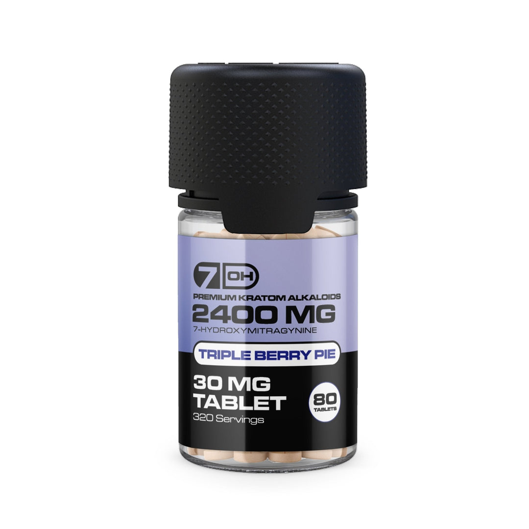 7OH.com Premium Kratom Alkaloid Tablets (2400mg - 80 Count) | BOX OF 10 - 7OH.com