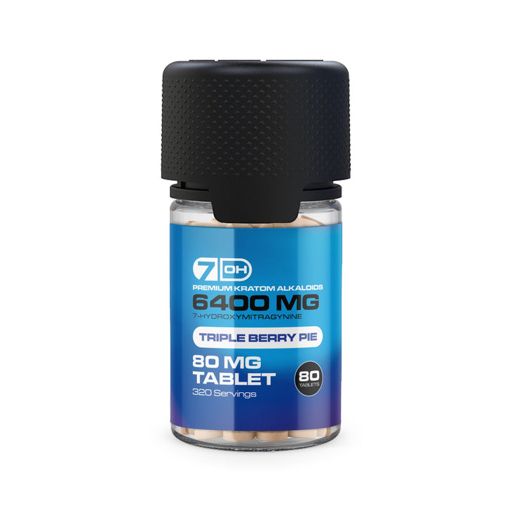 7OH.com Premium Kratom Alkaloid Tablets (6400mg - 80 Count) - 7OH.com