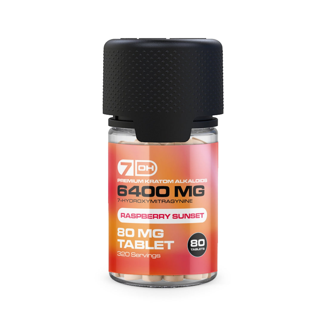 7OH.com Premium Kratom Alkaloid Tablets (6400mg - 80 Count) - 7OH.com