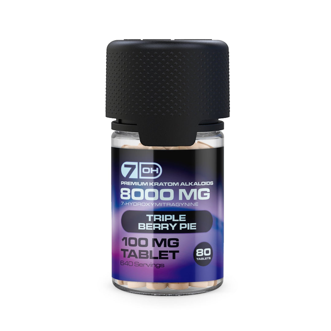 7OH.com Premium Kratom Alkaloid Tablets (8000mg - 80 Count) | BOX OF 10 - 7OH.com