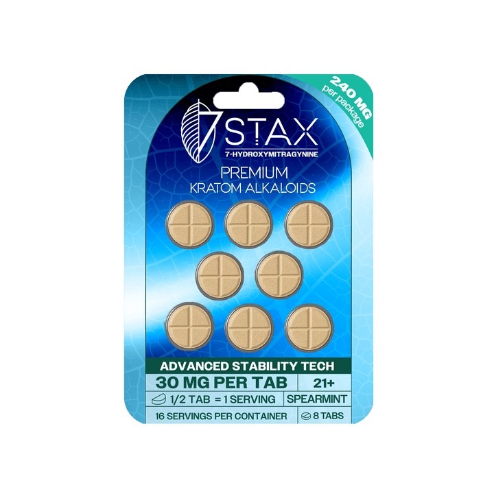 7Stax Premium 7 - OH Kratom Alkaloid Tablets (240mg - 8 Count) - 7OH.com