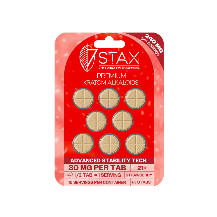 7Stax Premium 7 - OH Kratom Alkaloid Tablets (240mg - 8 Count) - 7OH.com