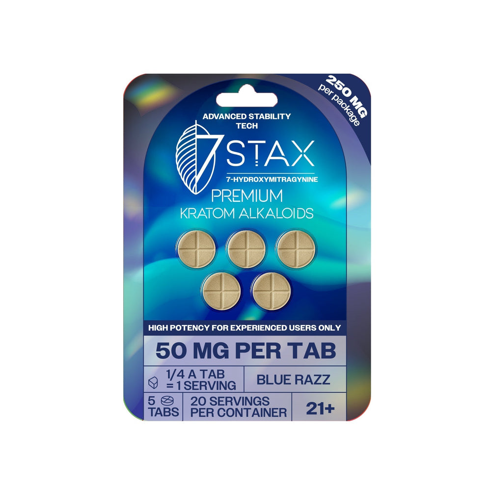 7Stax Premium 7 - OH Kratom Alkaloid Tablets (250mg - 5 Count) - 7OH.com