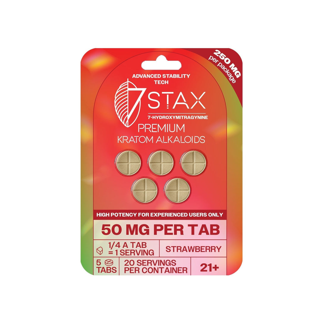 7Stax Premium 7 - OH Kratom Alkaloid Tablets (250mg - 5 Count) - 7OH.com