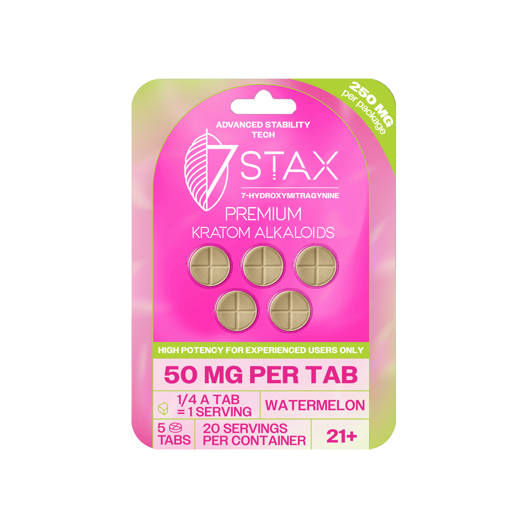 7Stax Premium 7 - OH Kratom Alkaloid Tablets (250mg - 5 Count) - 7OH.com