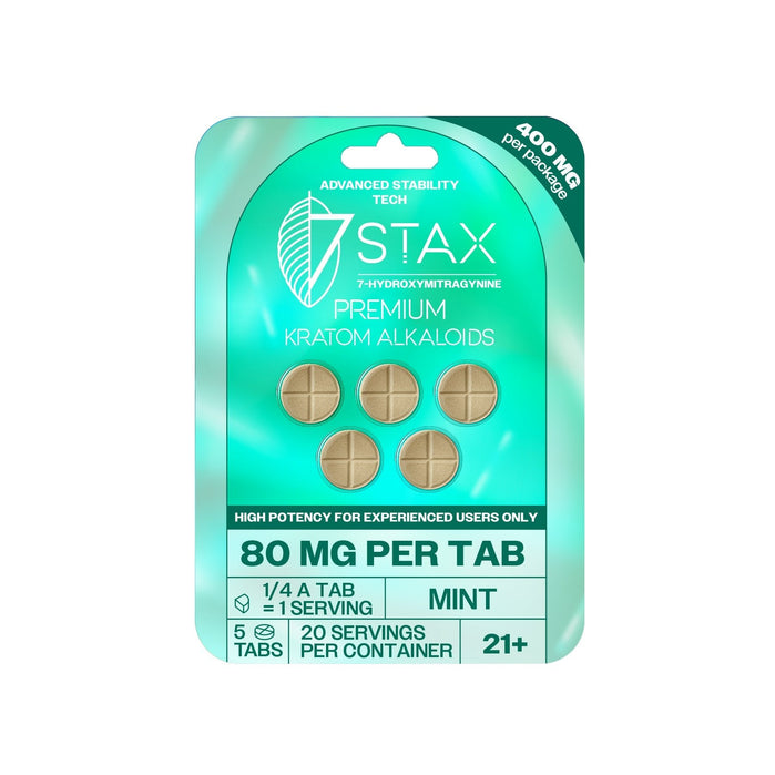 7Stax Premium 7 - OH Kratom Alkaloid Tablets (400mg - 5 Count) - 7OH.com