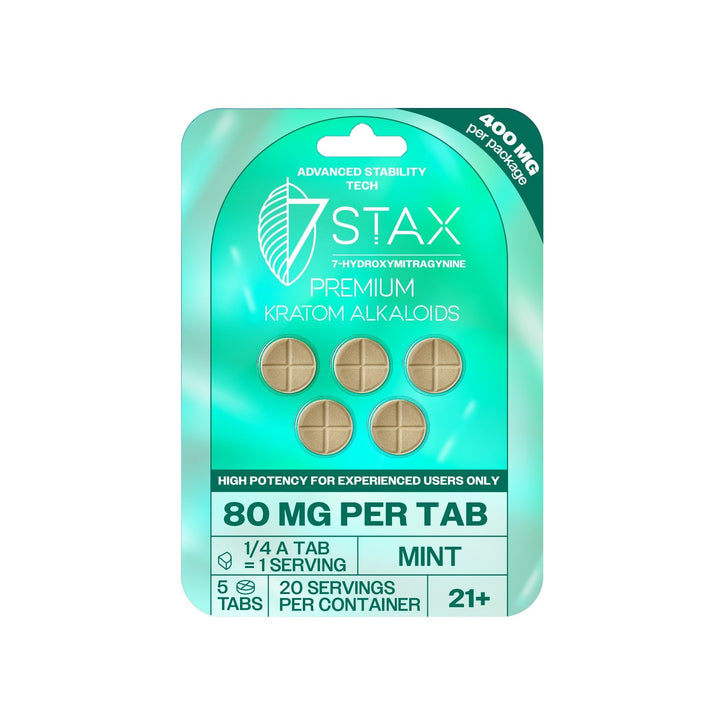 7Stax Premium 7 - OH Kratom Alkaloid Tablets (400mg - 5 Count) - 7OH.com