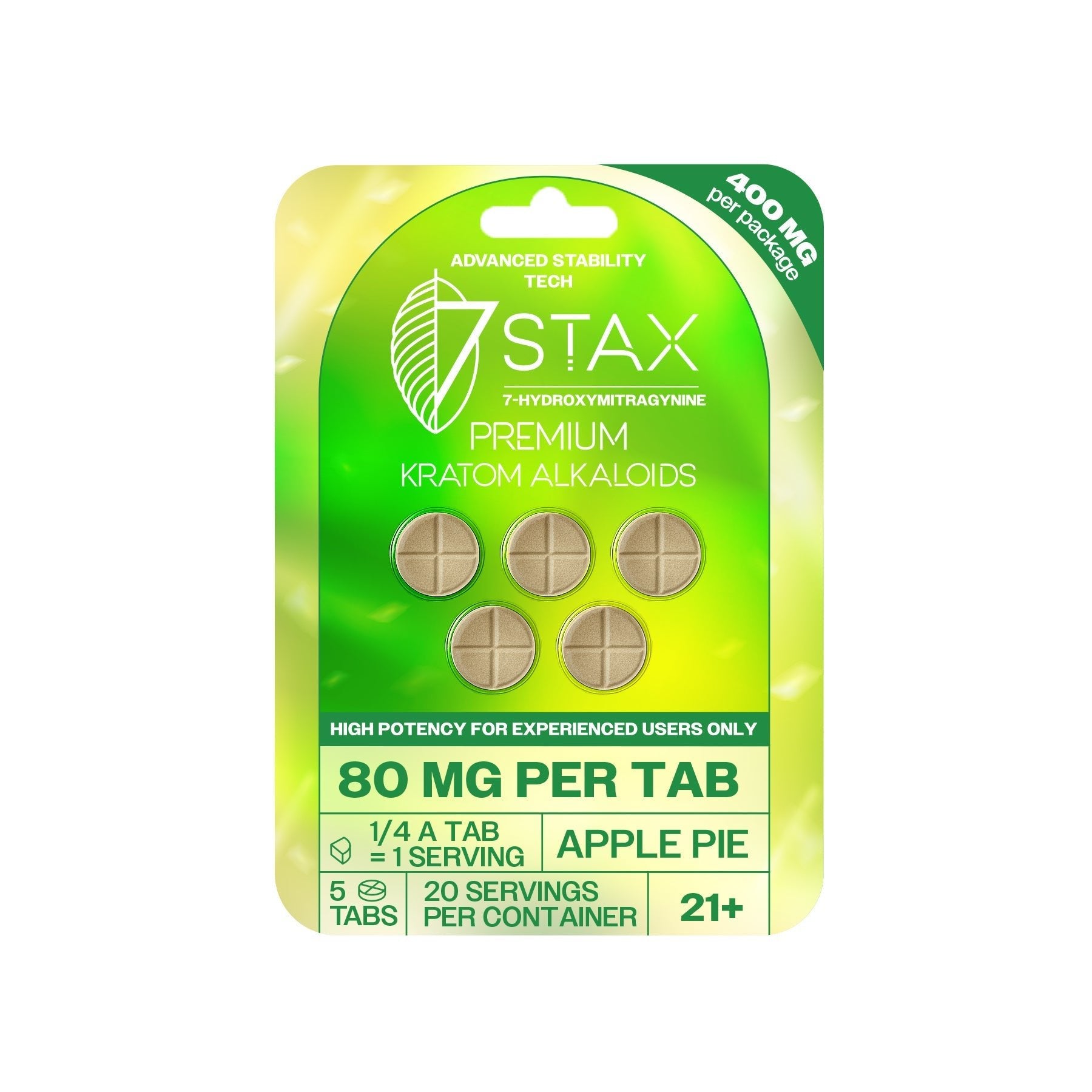 7Stax Premium 7-OH Kratom Alkaloid Tablets (400mg - 5 Count)