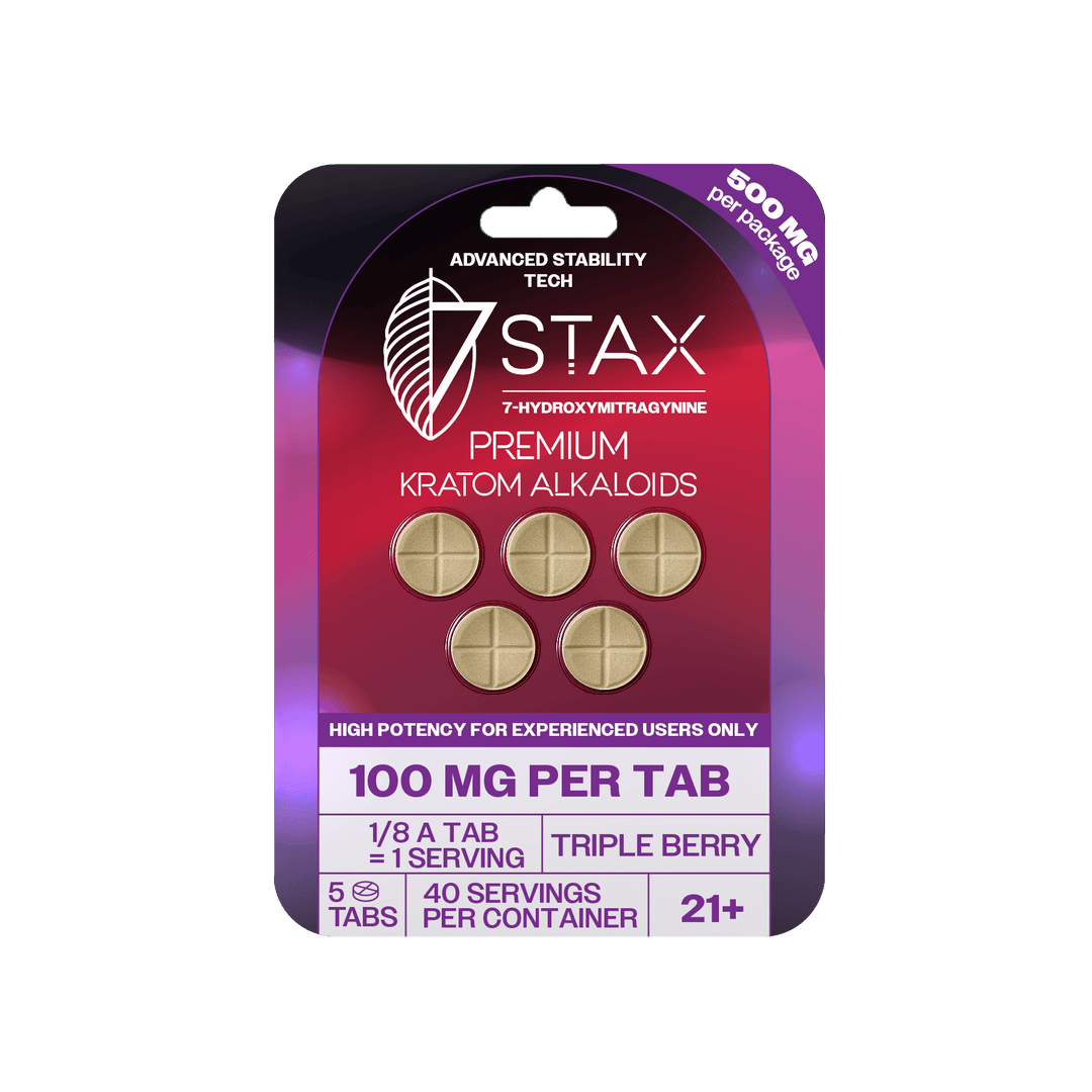 7Stax Premium 7 - OH Kratom Alkaloid Tablets (500mg - 5 Count) - 7OH.com