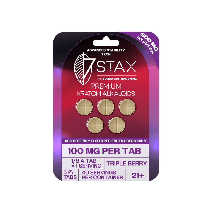 7Stax Premium 7 - OH Kratom Alkaloid Tablets (500mg - 5 Count) - 7OH.com