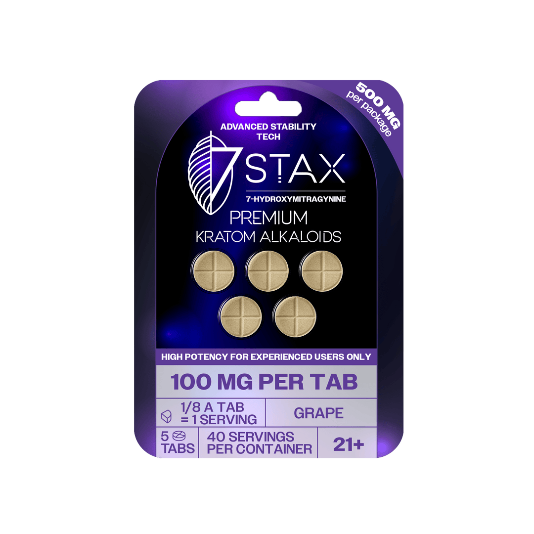 7Stax Premium 7 - OH Kratom Alkaloid Tablets (500mg - 5 Count) - 7OH.com