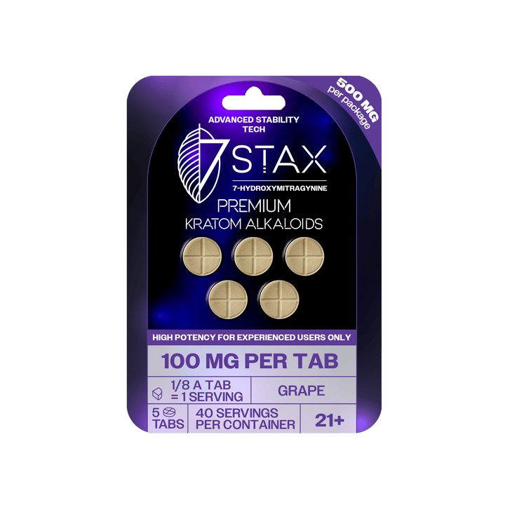 7Stax Premium 7 - OH Kratom Alkaloid Tablets (500mg - 5 Count) - 7OH.com