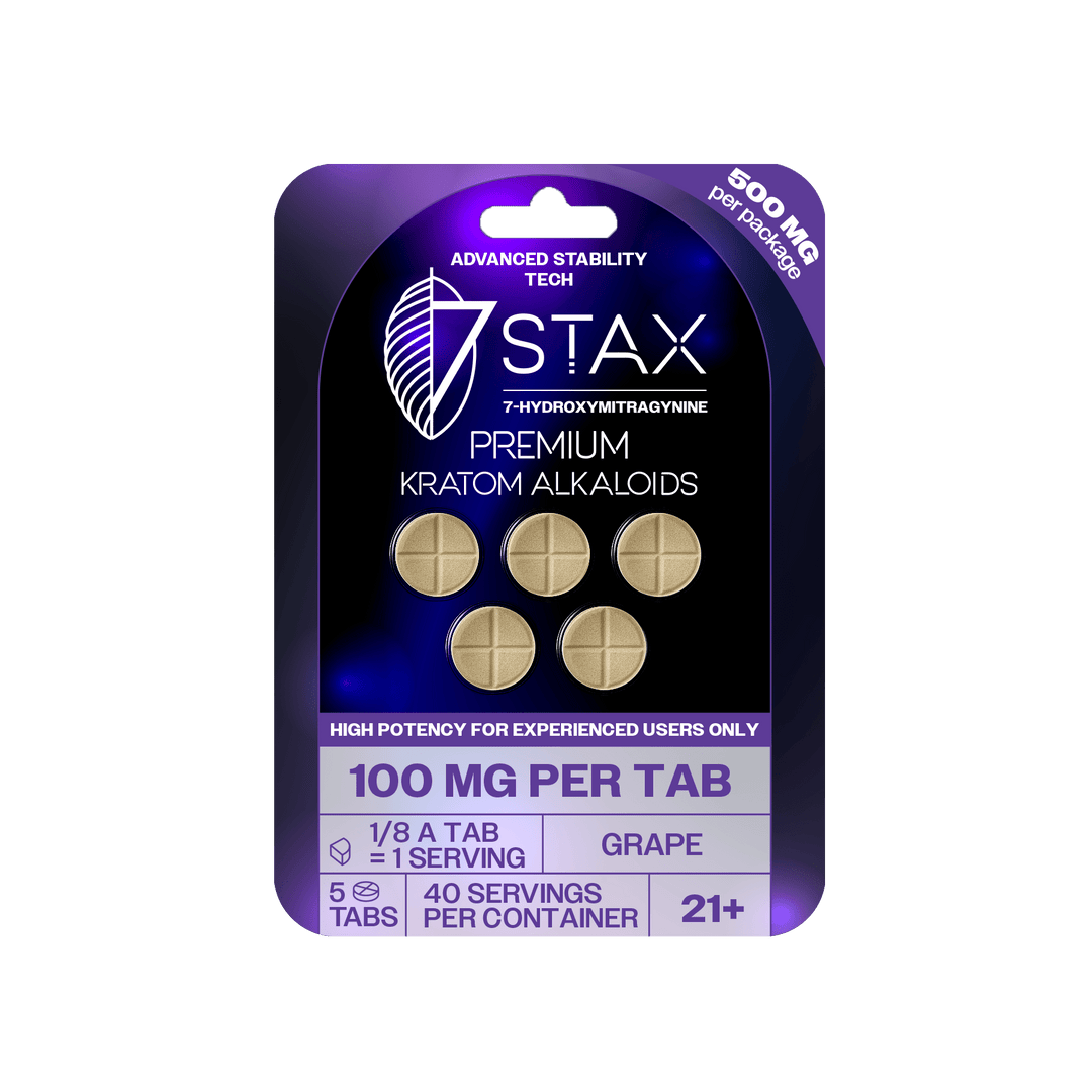 7Stax Premium 7 - OH Kratom Alkaloid Tablets (500mg - 5 Count) | BOX OF 10 - 7OH.com