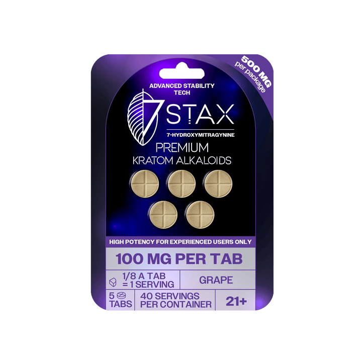 7Stax Premium 7 - OH Kratom Alkaloid Tablets (500mg - 5 Count) | BOX OF 10 - 7OH.com