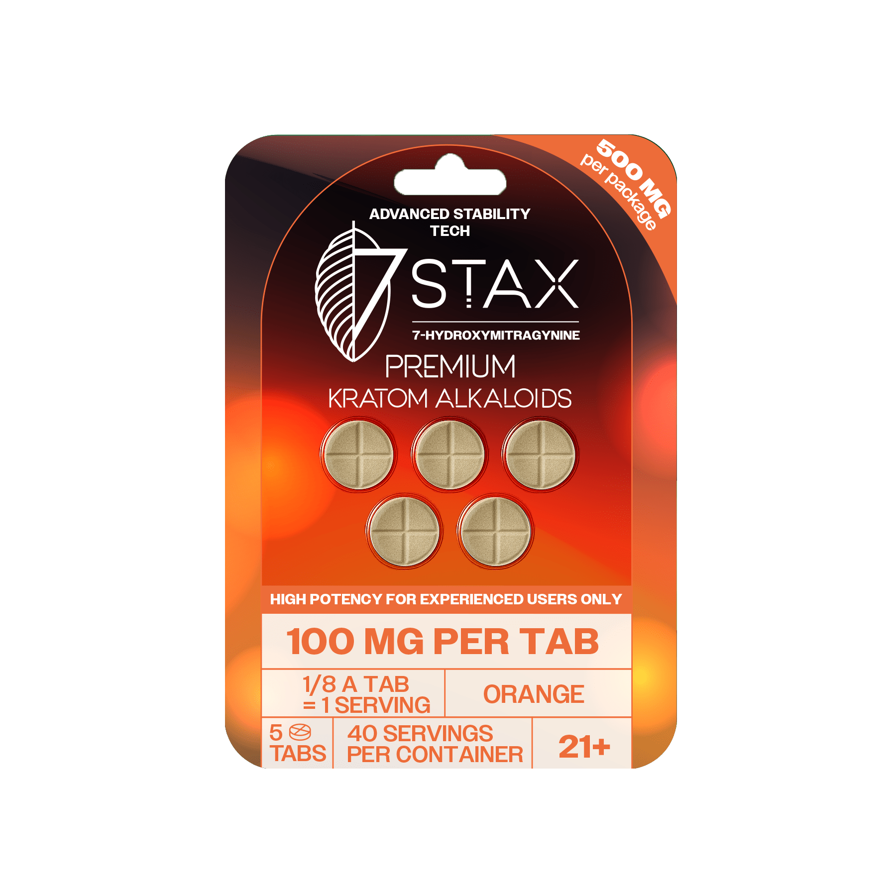 7Stax Premium 7-OH Kratom Alkaloid Tablets (500mg - 5 Count) | BOX OF 10