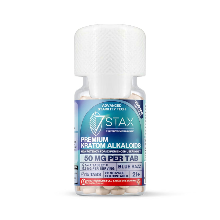 7Stax Premium 7 - OH Kratom Alkaloid Tablets (750mg - 15 Count) | BOX OF 6 - 7OH.com