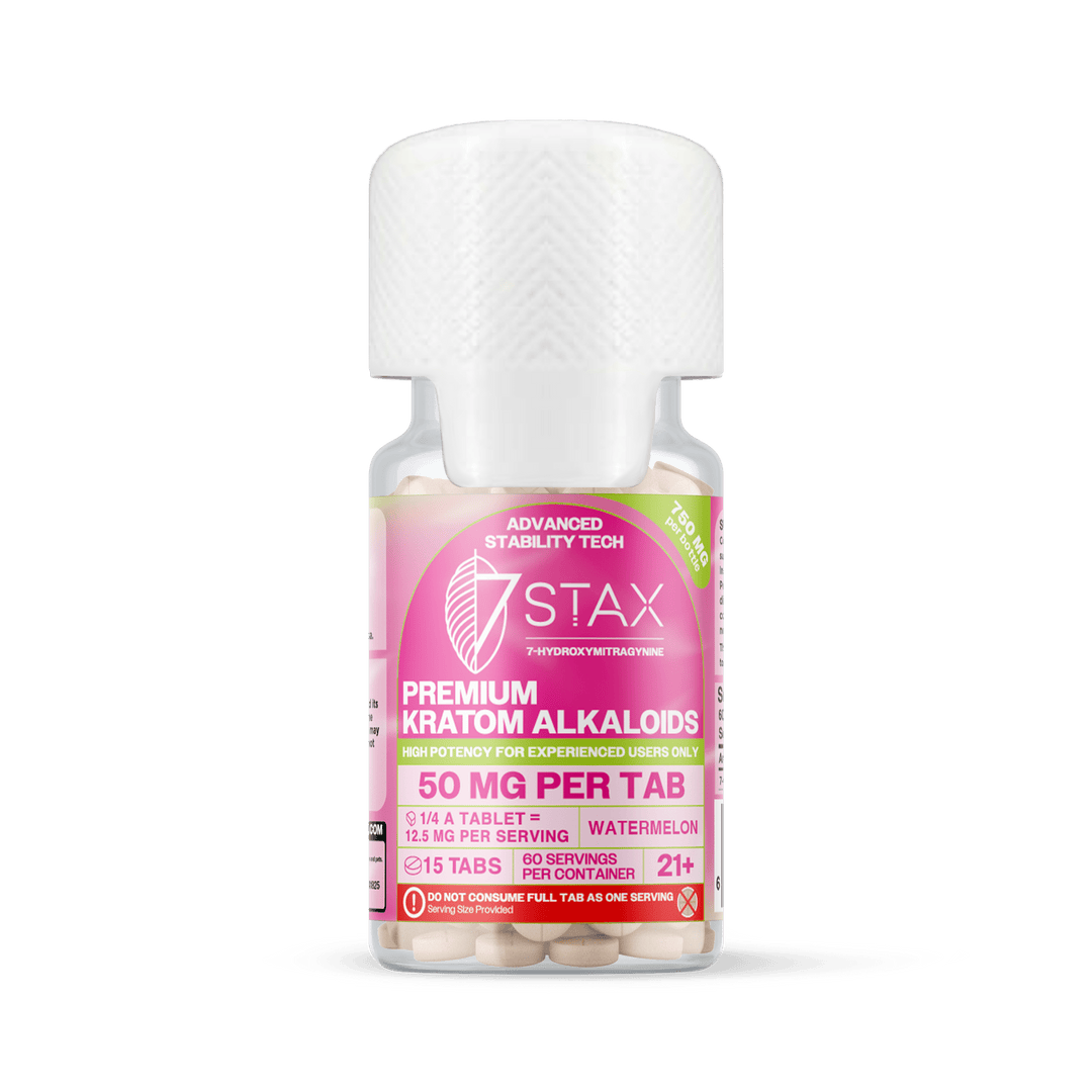 7Stax Premium 7 - OH Kratom Alkaloid Tablets (750mg - 15 Count) | BOX OF 6 - 7OH.com