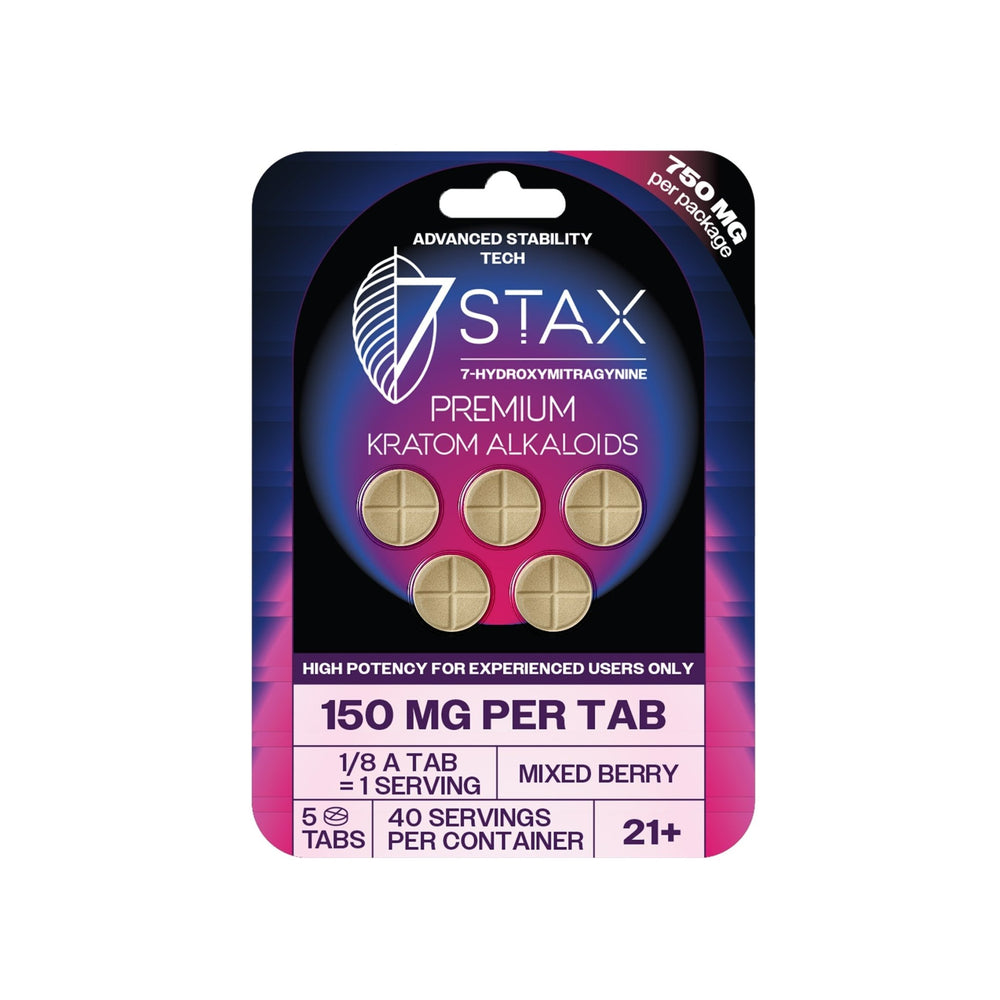 7Stax Premium 7 - OH Kratom Alkaloid Tablets (750mg - 5 Count) - 7OH.com