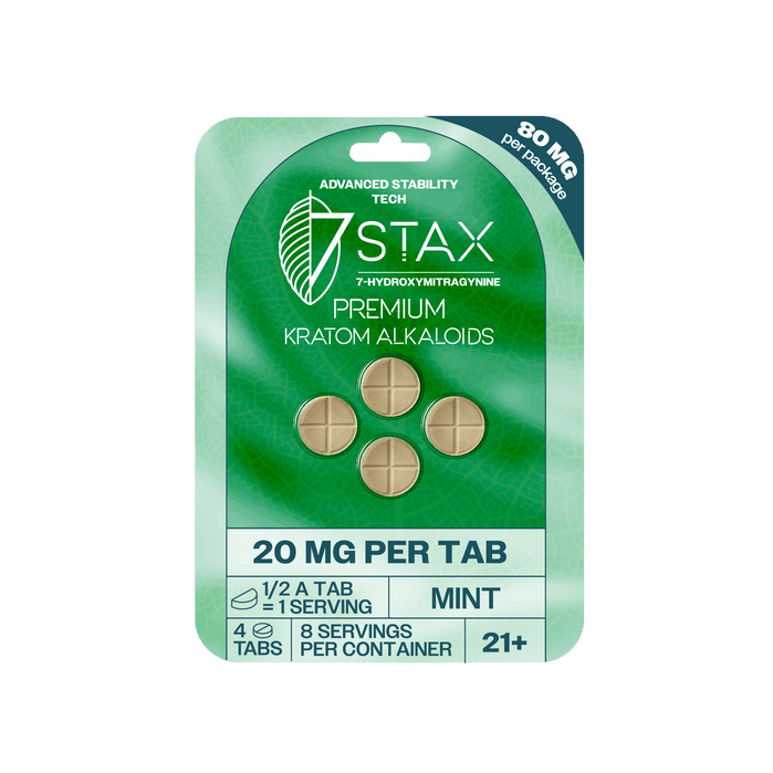 7Stax Premium 7 - OH Kratom Alkaloid Tablets (80mg - 4 Count) - 7OH.com