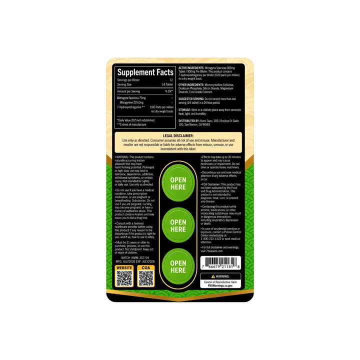 7sunami MITx Mitragynine Tablets (900mg - 3 Count) - 7OH.com