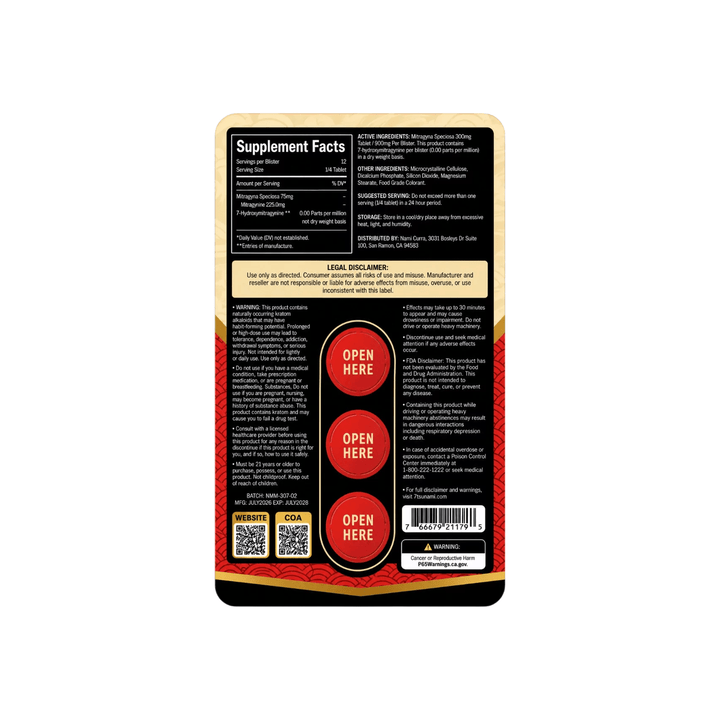 7sunami MITx Mitragynine Tablets (900mg - 3 Count) - 7OH.com