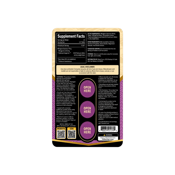 7sunami MITx Mitragynine Tablets (900mg - 3 Count) - 7OH.com