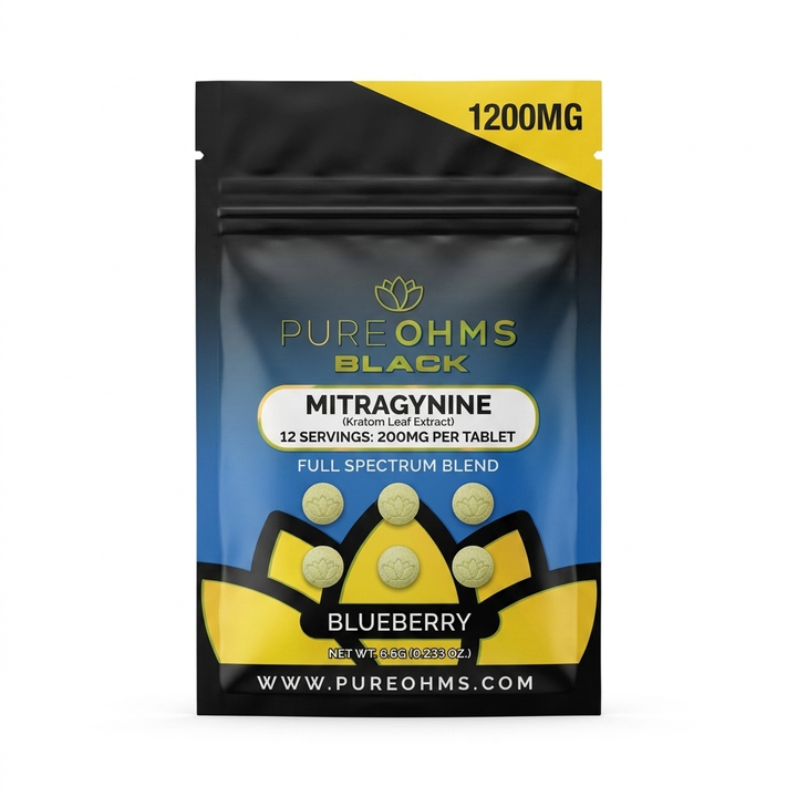 PureOhms Black MIT Tablets (1200mg - 6 Count)