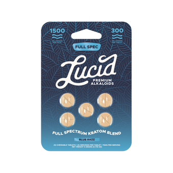 Lucid Full Spectrum Kratom Blend Tablets (1500mg - 5 Count) - Blue Razz