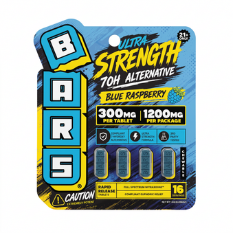 Tre House BARS Ultra Strength 7-OH Alternative Tablets (1200mg - 4 Count) - Blue Raspberry