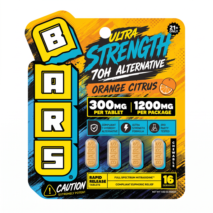 Tre House BARS Ultra Strength 7-OH Alternative Tablets (1200mg - 4 Count) - Orange Citrus
