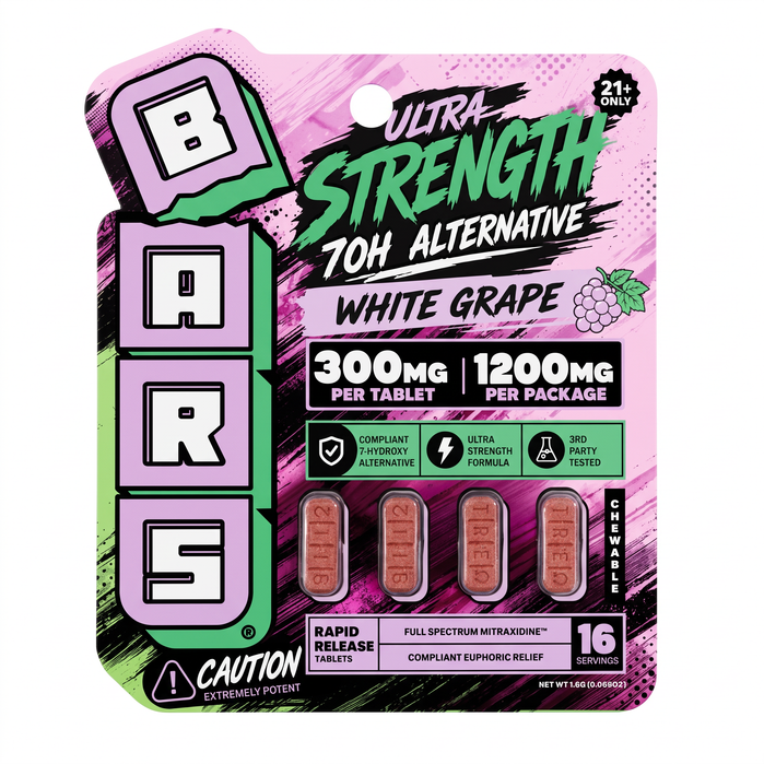 Tre House BARS Ultra Strength 7-OH Alternative Tablets (1200mg - 4 Count) - White Grape