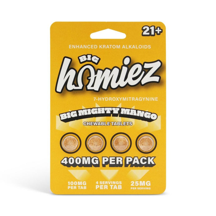 Big Homiez 7-OH Tablets 400mg 4 Count pack, Big Mighty Mango