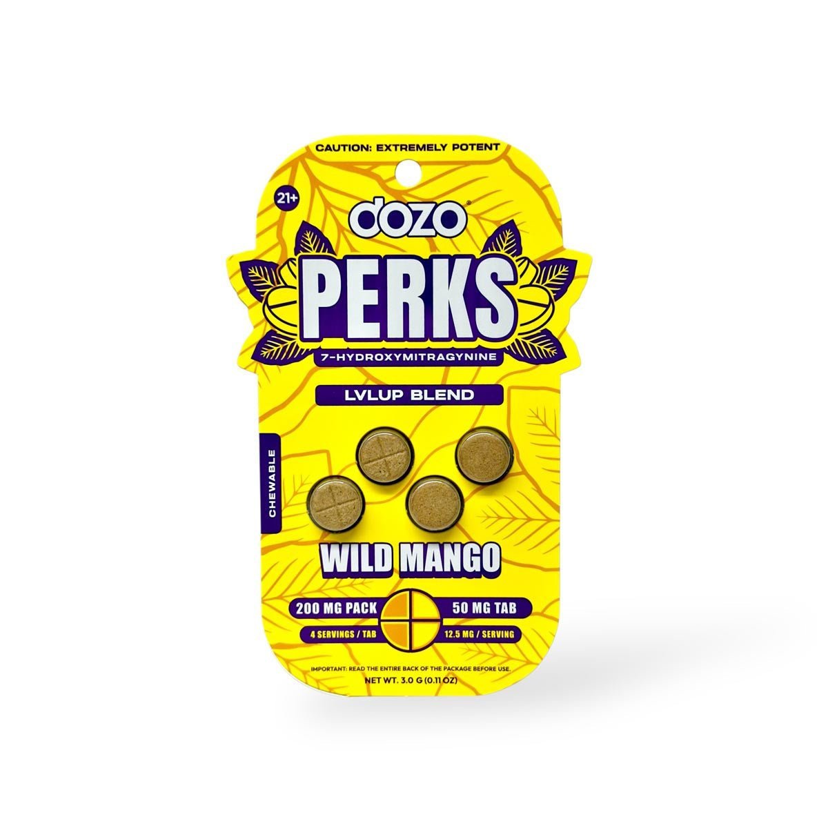 Dozo Perks 7-OH Tablets (200mg - 4 Count) | BOX OF 5