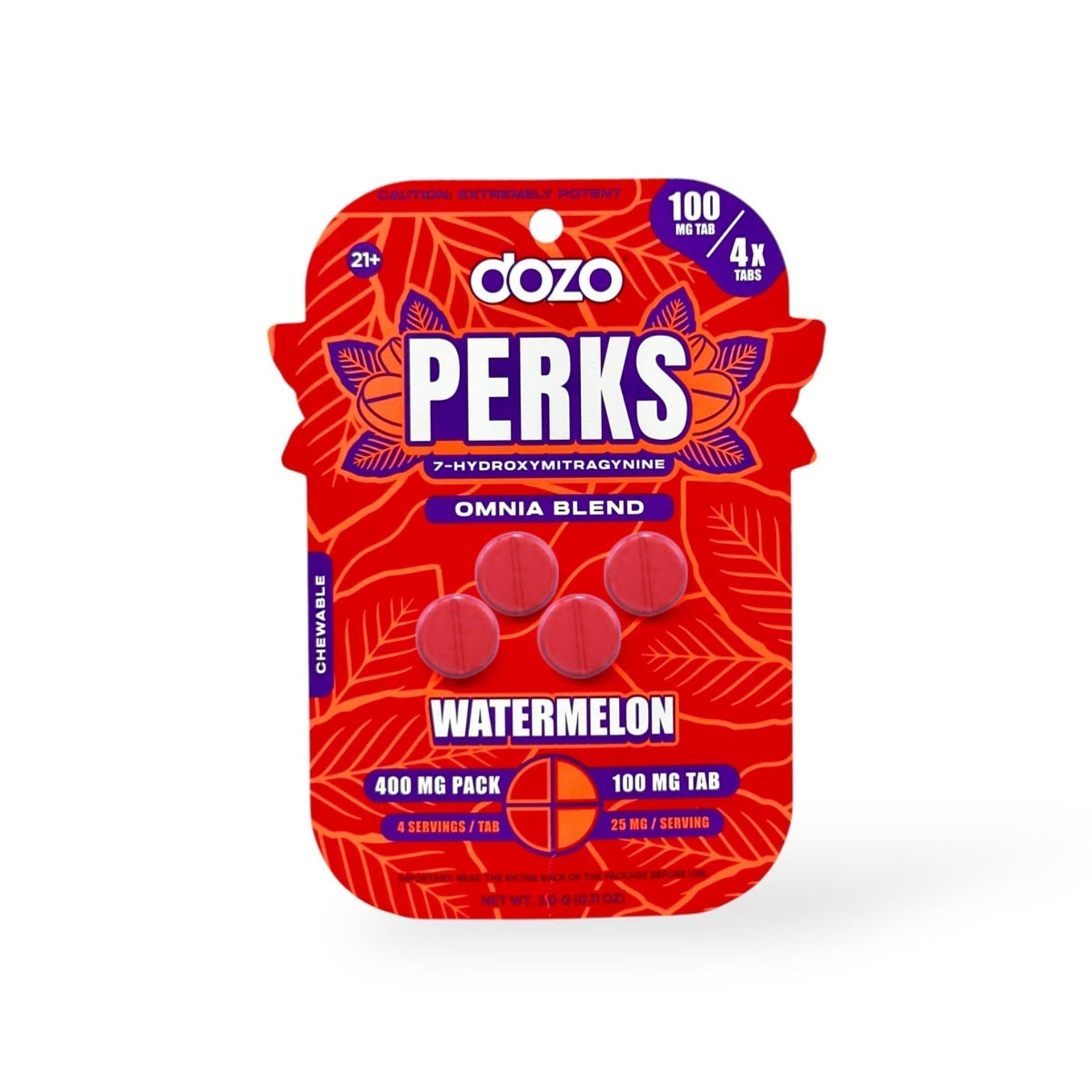 Dozo Perks Extreme Potency 7-OH Tablets (400mg - 4 Count) | BOX OF 5
