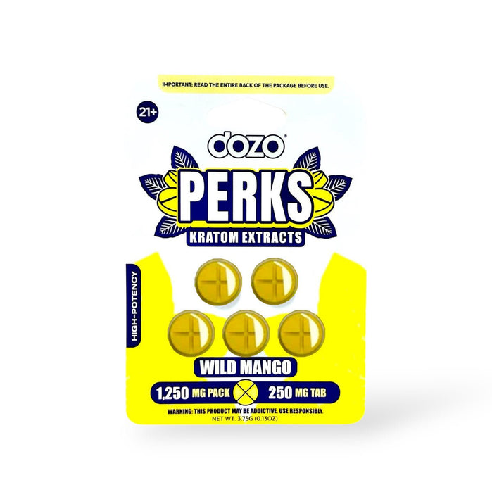 Dozo Perks Kratom Extract Tablets (1250mg - 5 Count) - 7OH.com