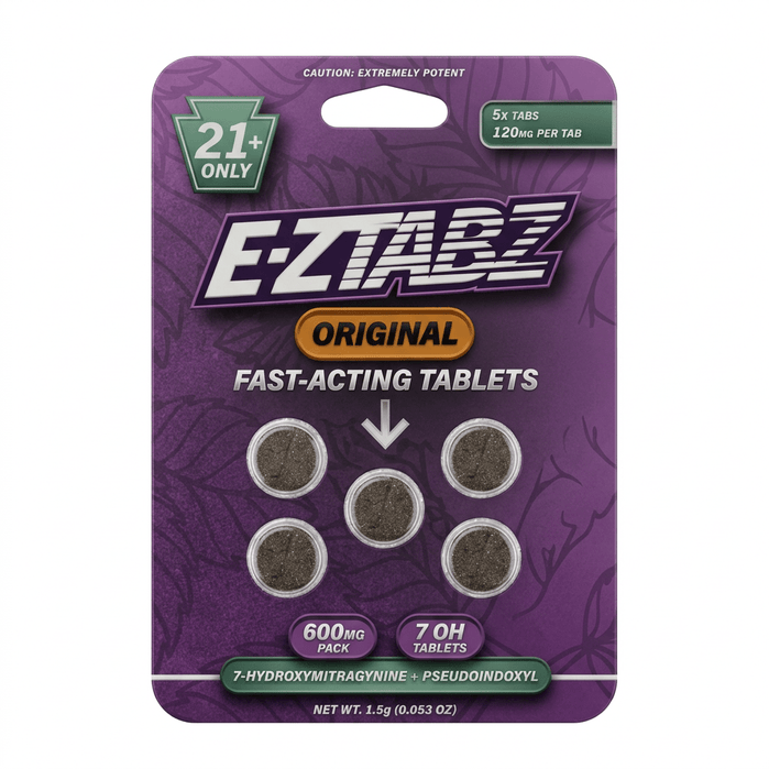 E-ZTabz 7-OH + Pseudo Tablets (600mg - 5 Count) - 7OH.com