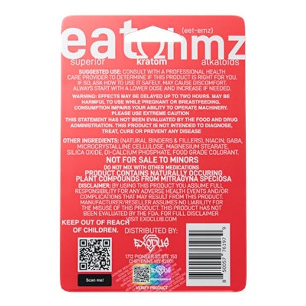 Eat Ohmz Super Kratom Alkaloid Tablets (72mg - 4 Count) - 7OH.com