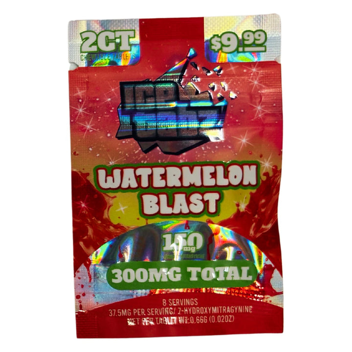 Ice Tabz 7-OH Tablets 300mg 2 Count pack, Watermelon Blast