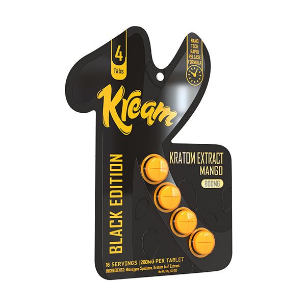 Kream Kratom Black Edition Tablets (800mg - 4 Count) - 7OH.com