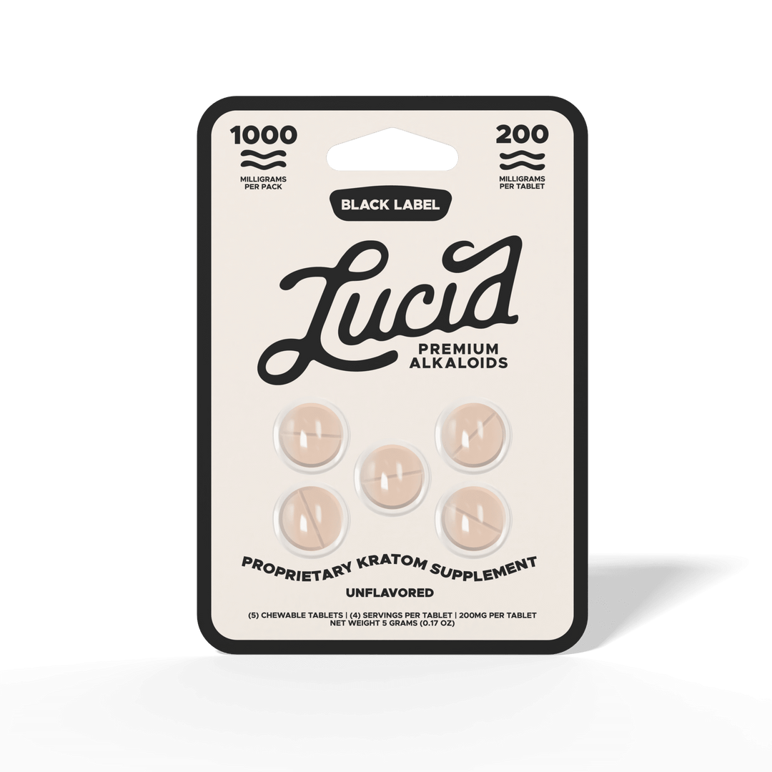Lucid Black Label Kratom Tablets (1000mg - 5 Count) - 7OH.com