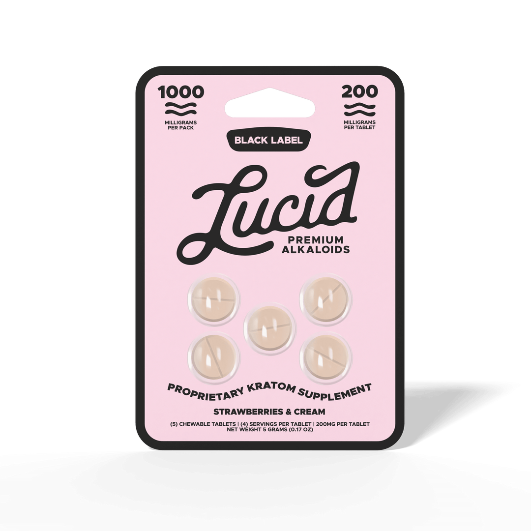 Lucid Black Label Kratom Tablets (1000mg - 5 Count) - 7OH.com