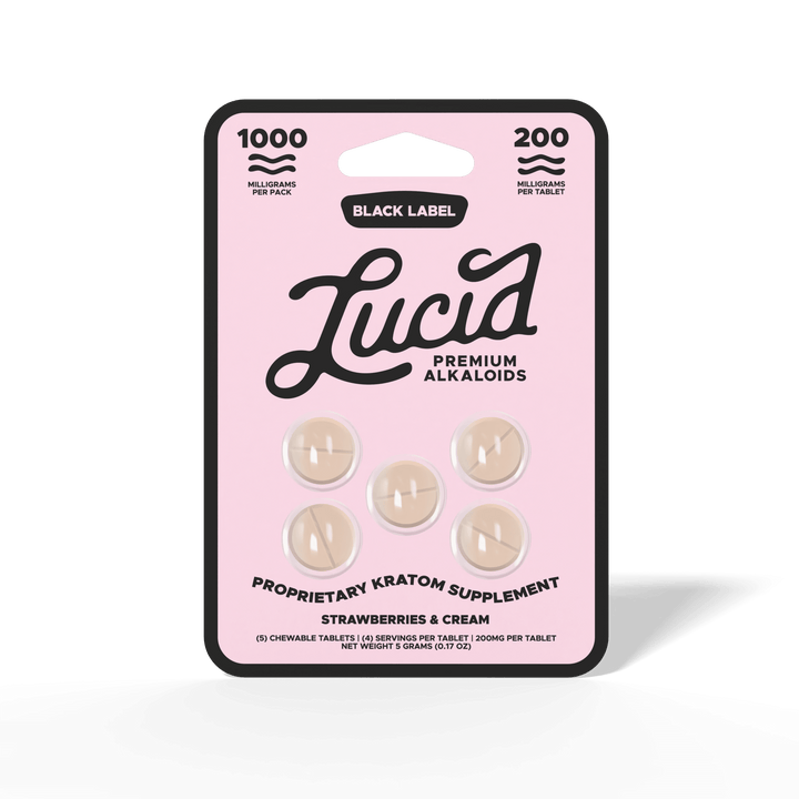 Lucid Black Label Kratom Tablets (1000mg - 5 Count) - 7OH.com