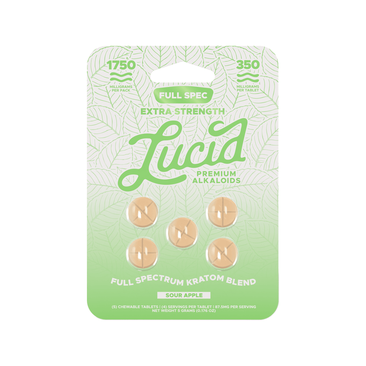 Lucid Extra Strength Full Spectrum Kratom Blend Tablets (1750mg - 5 Count) - 7OH.com